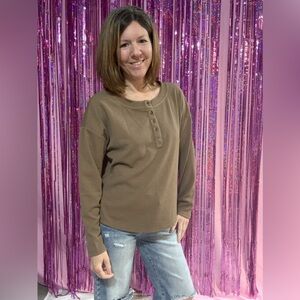 NWT Blu Pepper Brown Button Down Shirt